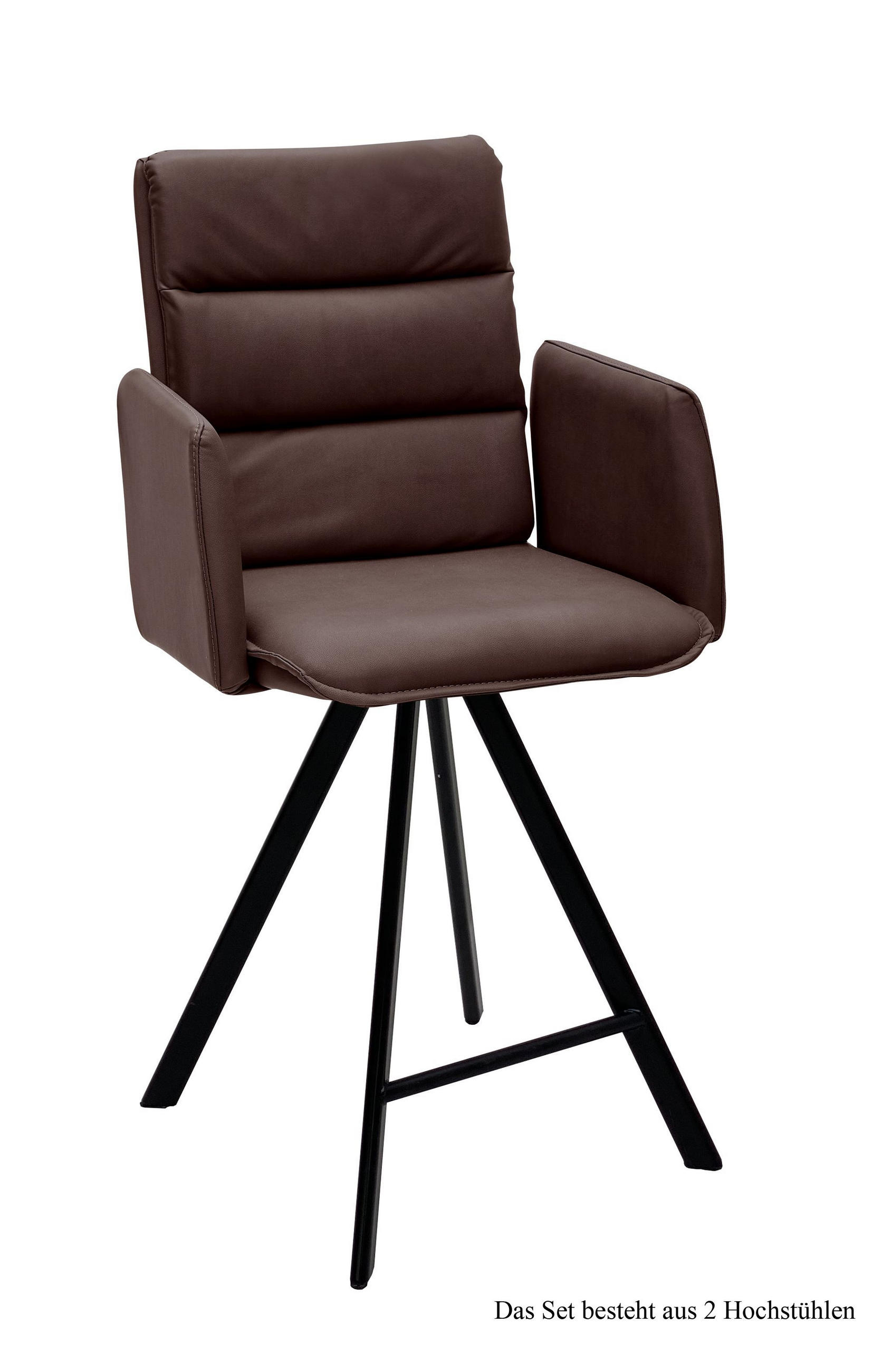 THEKENSTUHL drehbar (2er-Set) Diahann 52x109x60 Schwarz/Braun - Schwarz/Braun, Kunststoff (60/109/52cm) - 58aufmkessel