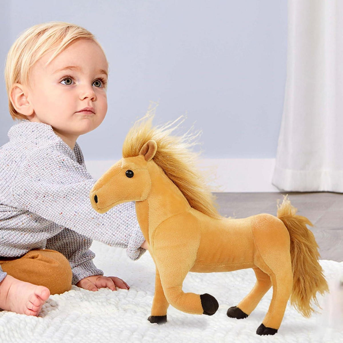 PLÜSCHTIER Pferd 32 cm stehend braun - Braun, Textil (8/26cm)