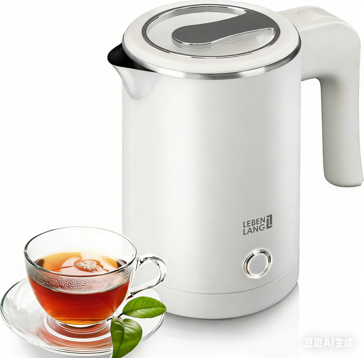 WASSERKOCHER mini für die Reise 500ml BPA-frei - Weiß, Metall (15.2/17/15.8cm) - LEBENLANG