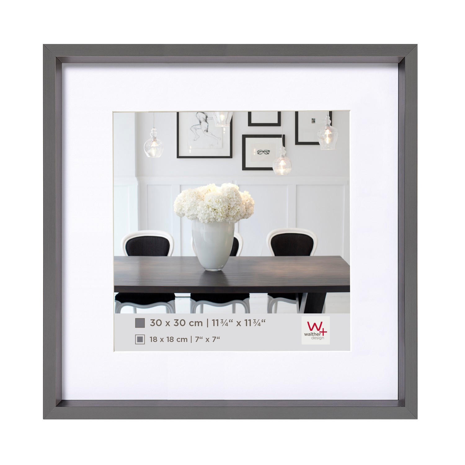 BILDERRAHMEN Steel Style Kst.Rahmen 20x20 cm Stahl - Edelstahlfarben, Kunststoff (20.96/20.96/2.18cm) - walther design