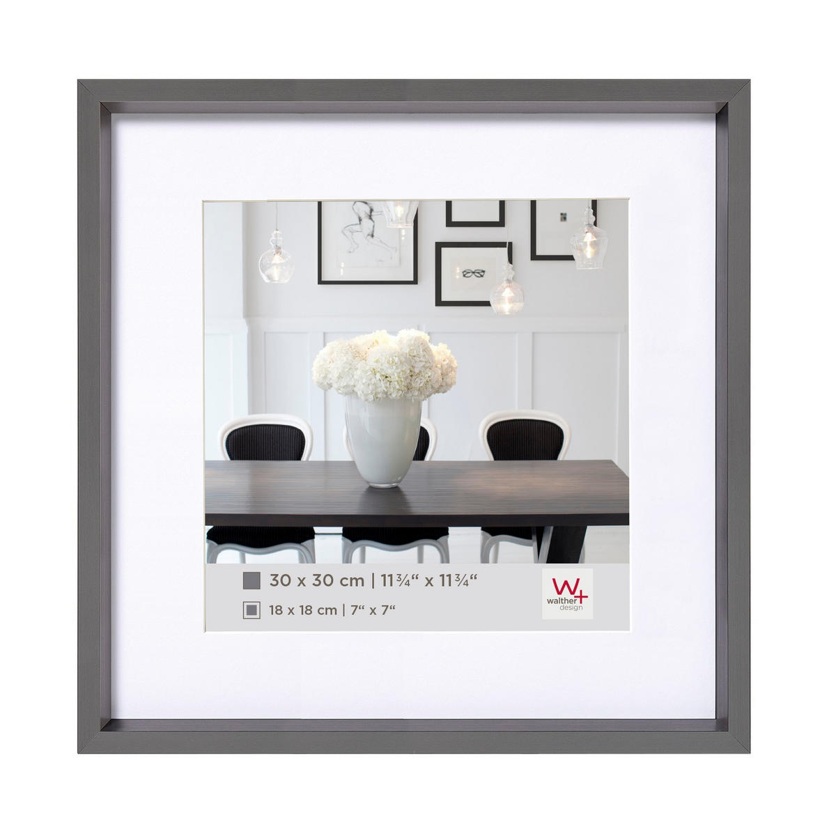 BILDERRAHMEN Steel Style Kst.Rahmen 20x20 cm Stahl - Edelstahlfarben, Kunststoff (20.96/20.96/2.18cm) - walther design