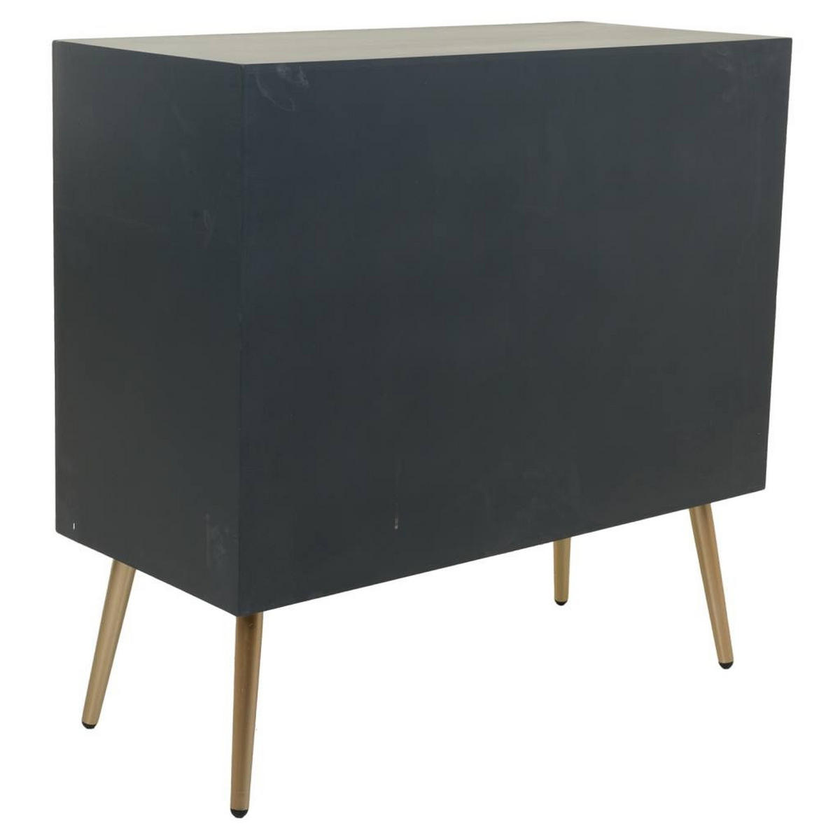 KOMMODE aus Holz und Metall, Schwarz 80x37x78 - Grau, Holzwerkstoff (80/37/78cm) - Wanderlust