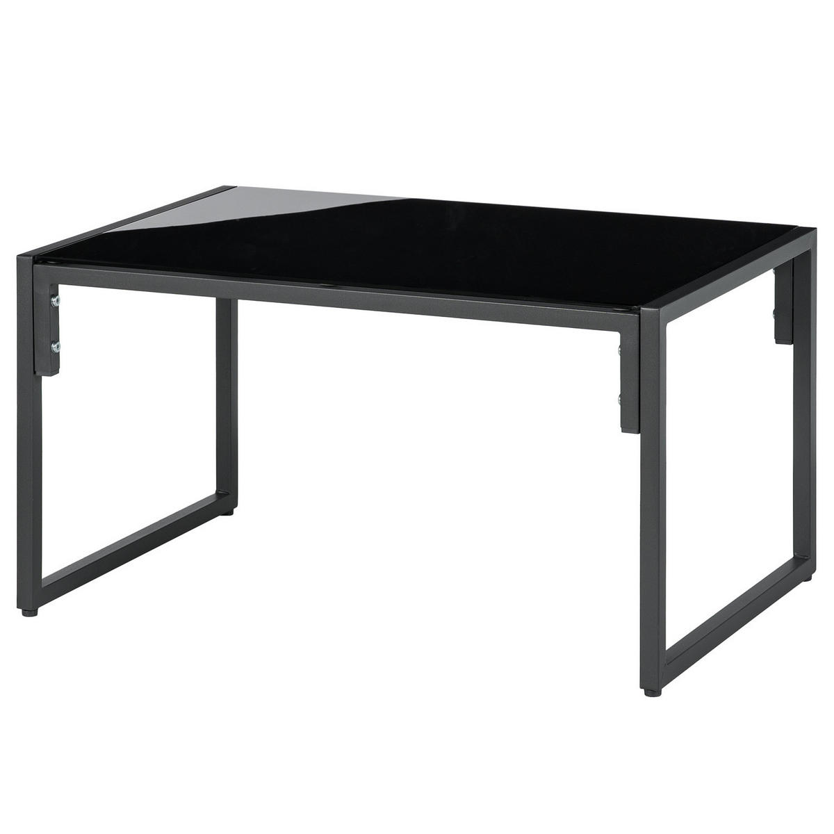 GARTENSITZGRUPPE - Eisen / Polyester - Schwarz / Grau - 4-teilig - Schwarz/Grau, Glas/Kunststoff - home24