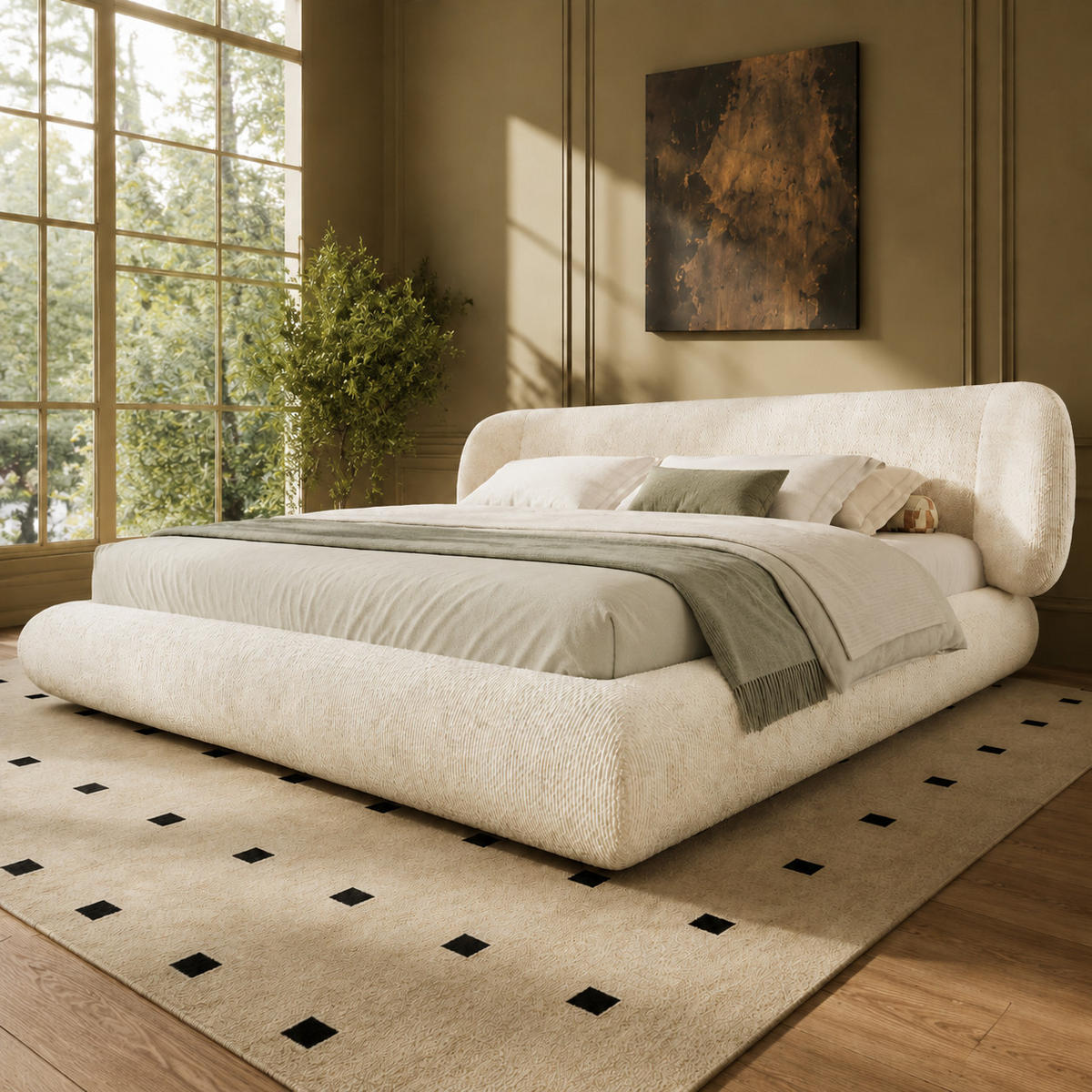POLSTERBETT 160/200 cm mit Lattenrost und Kopfteil, DE-41532, in Beige - Beige, Metall (160/200cm) - ComfortXL