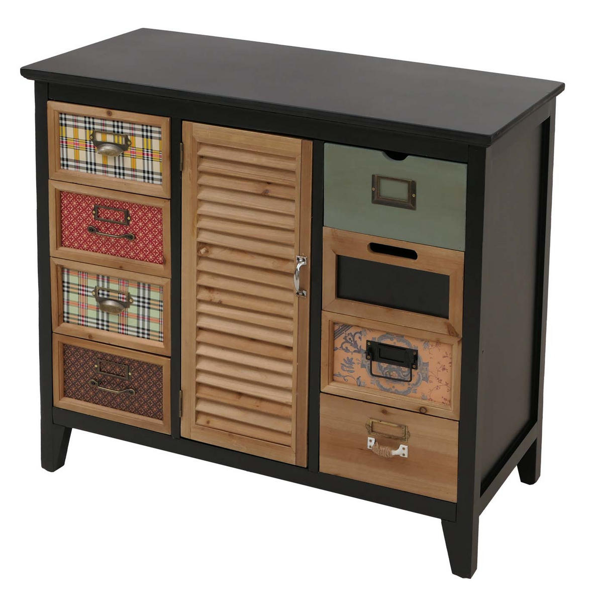 APOTHEKERKOMMODE Černá - černá, dřevo (91/80/40cm) - MCW