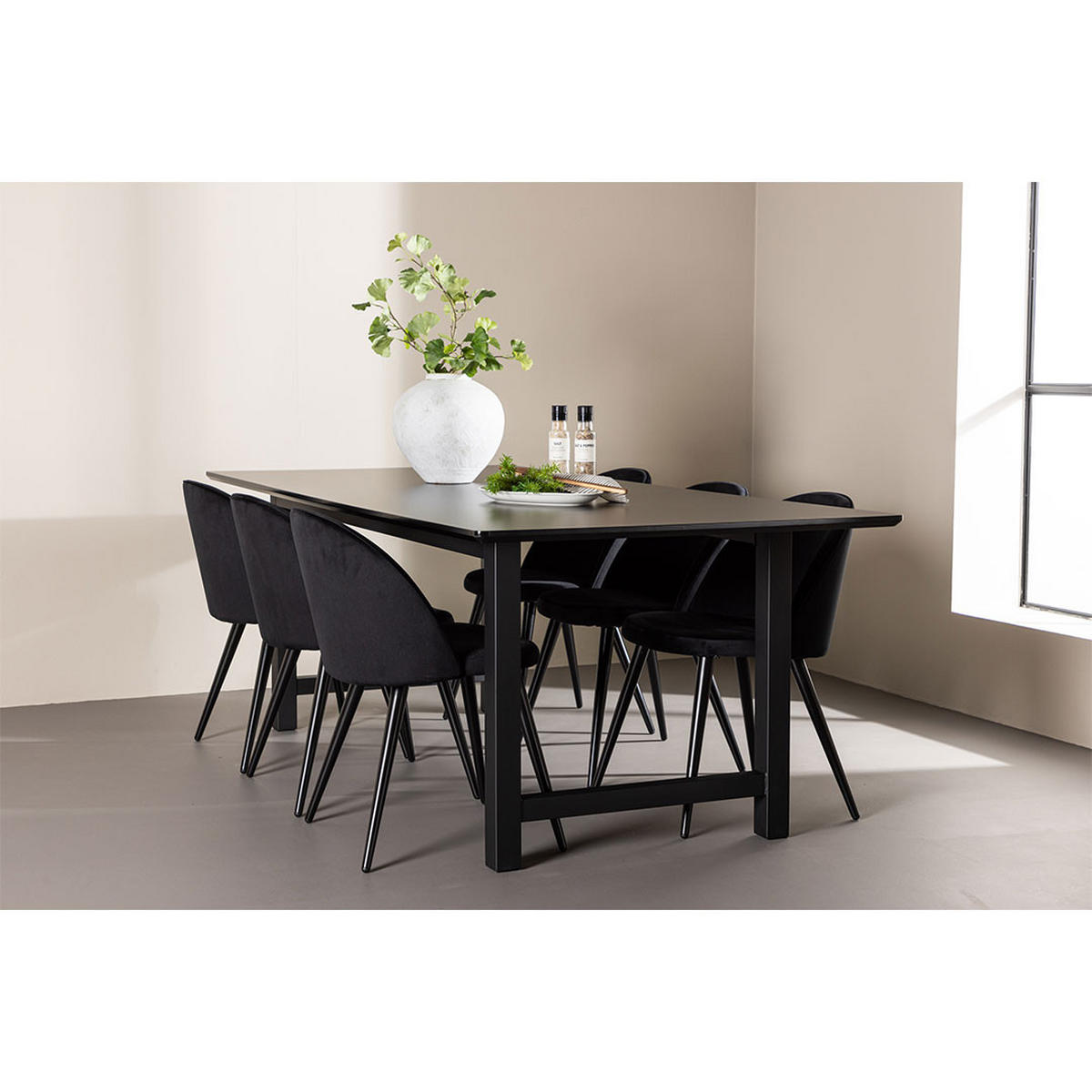 TISCHGRUPPE Schwarz - Schwarz, Holz (220/75/100cm) - ebuy24