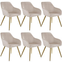 ESSZIMMERSTUHL Marilyn,58 x 62 x 82 cm,taupe/gold - Taupe/Goldfarben, Textil (58/82/62cm) - tectake