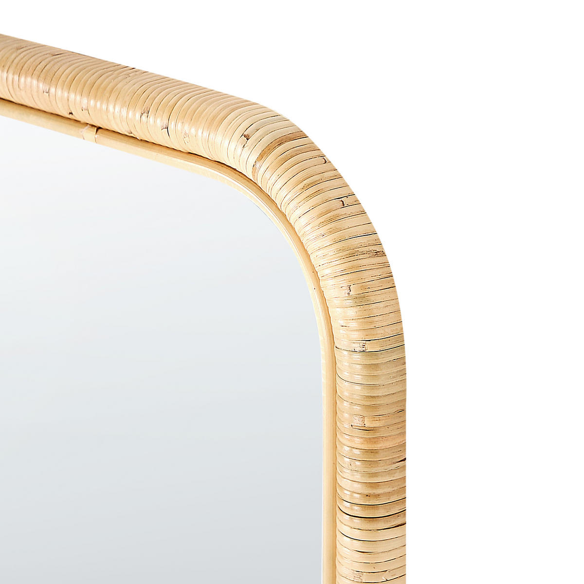 OGLINDĂ PE SUPORT 150 cm ratan culoare naturală Malange - culoare naturală/negru, materiale naturale (50/150/3cm) - Beliani