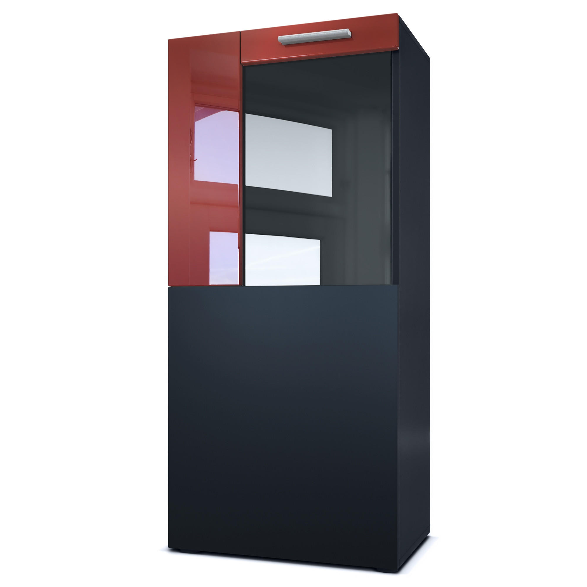 VITRINE Movie Absetzungen in Bordeaux Hochglanz - Bordeaux, Holzwerkstoff (50.5/111/32.5cm) - Vladon