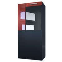 VITRINE Movie Absetzungen in Bordeaux Hochglanz - Bordeaux, Holzwerkstoff (50.5/111/32.5cm) - Vladon