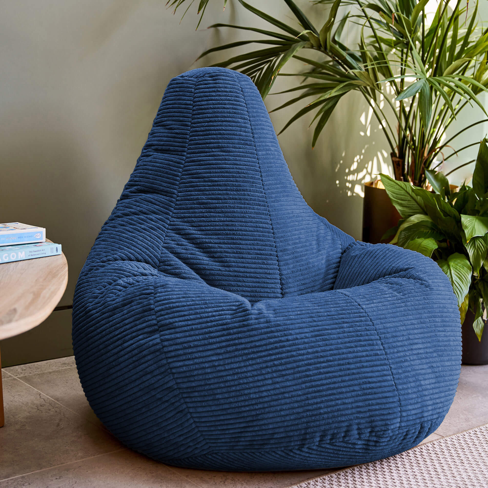 SITZSACK Sessel aus Cord 2-tlg. - Blau, Kunststoff (90/73/84cm) - icon