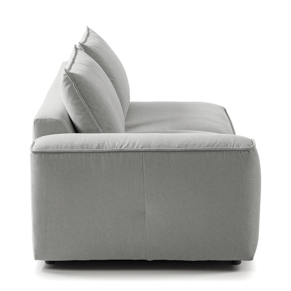 2,5-SITZER SOFA - modular - Schwarz/Hellblau, Holz/Kunststoff (189/80/99cm) - home24