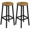 BARHOCKER 2er-Set Metall Hellbraun - Hellbraun, Holzwerkstoff/Metall (32/65/32cm) - Begryf