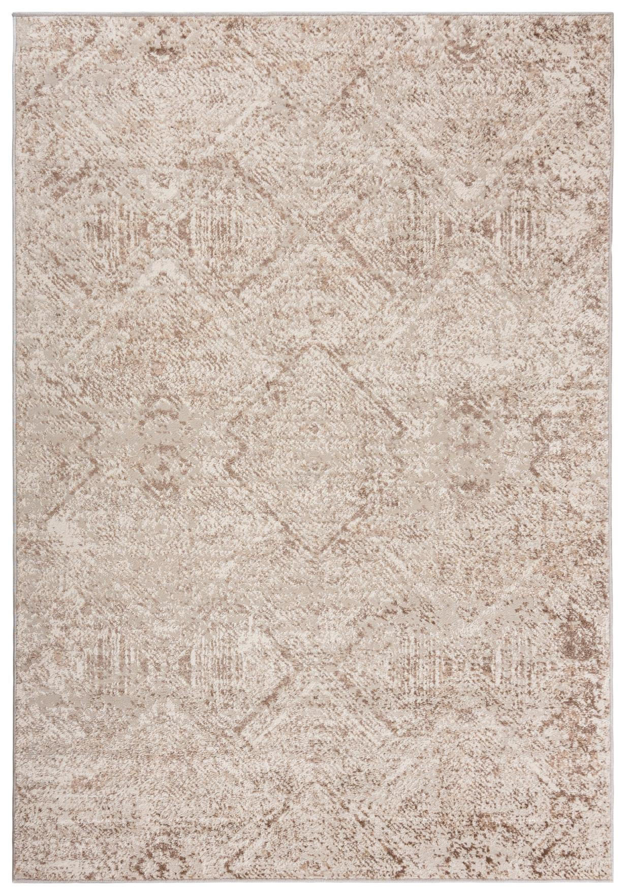 MATTA beige kräm abstrakt - 160 x 230 cm - Vit/Cremefärgad, Textil (160/230cm) - Mazovia
