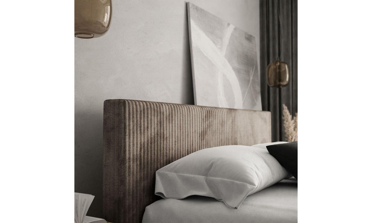 POLSTERBETT TILIA 140x200 cm Tilia 17, 34 Holzlatten, Kopfteil 95 cm - Braun, Textil (140/200cm) - Lookway