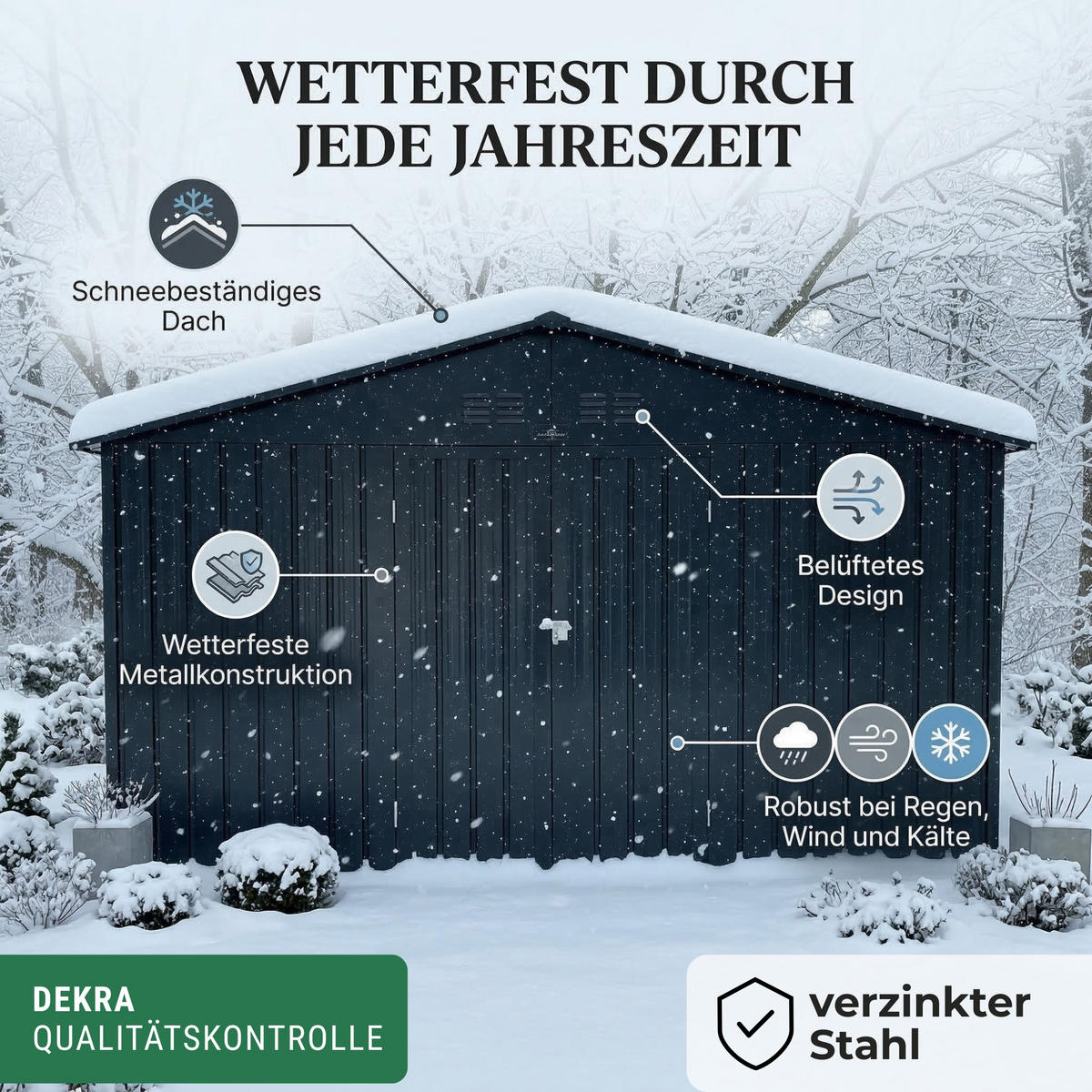 GERÄTEHAUS 5XL - Anthrazit, Metall (339.6/199.6/375.3cm) - Albatros