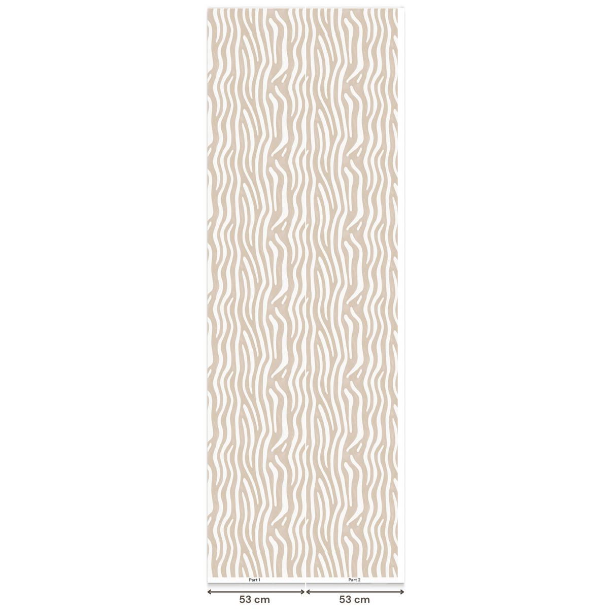 TAPETE - Abstrakt - Zebra - Beige - 100x280 cm - Beige, Papier (100/280cm) - OnlyWow