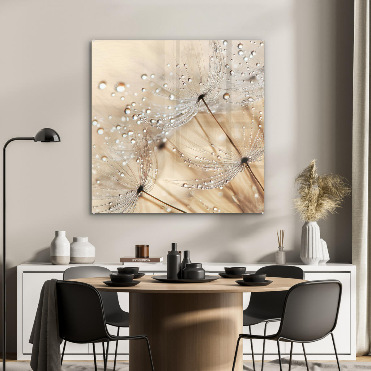 OBRAZ NA AKRYLOVOM SKLE Púpava - Abstraktné - Príroda - Béžová 90x90 cm - hnedá, sklo (90/90cm) - MuchoWow
