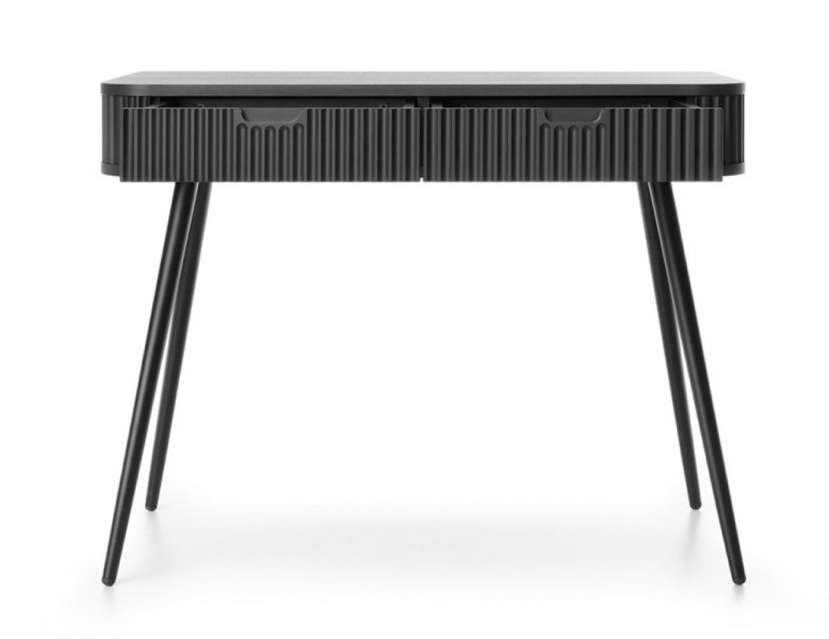 KONSOLENTISCH Schwarz ZOJA Gefräst Mit Metallgestell - Schwarz, Holzwerkstoff (49/49/80cm) - Sepro Meble