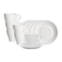 KAFFEETASSEN MIT UNTERTASSEN Bari weiß 150 ml 6er Set - Weiß, Keramik (0.15L) - Ritzenhoff Breker