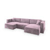 WOHNLANDSCHAFT SARMO M Lila Velours-Stoff mit Schlaffunktion - Lila, Holz (347/70/148cm) - MASSENO