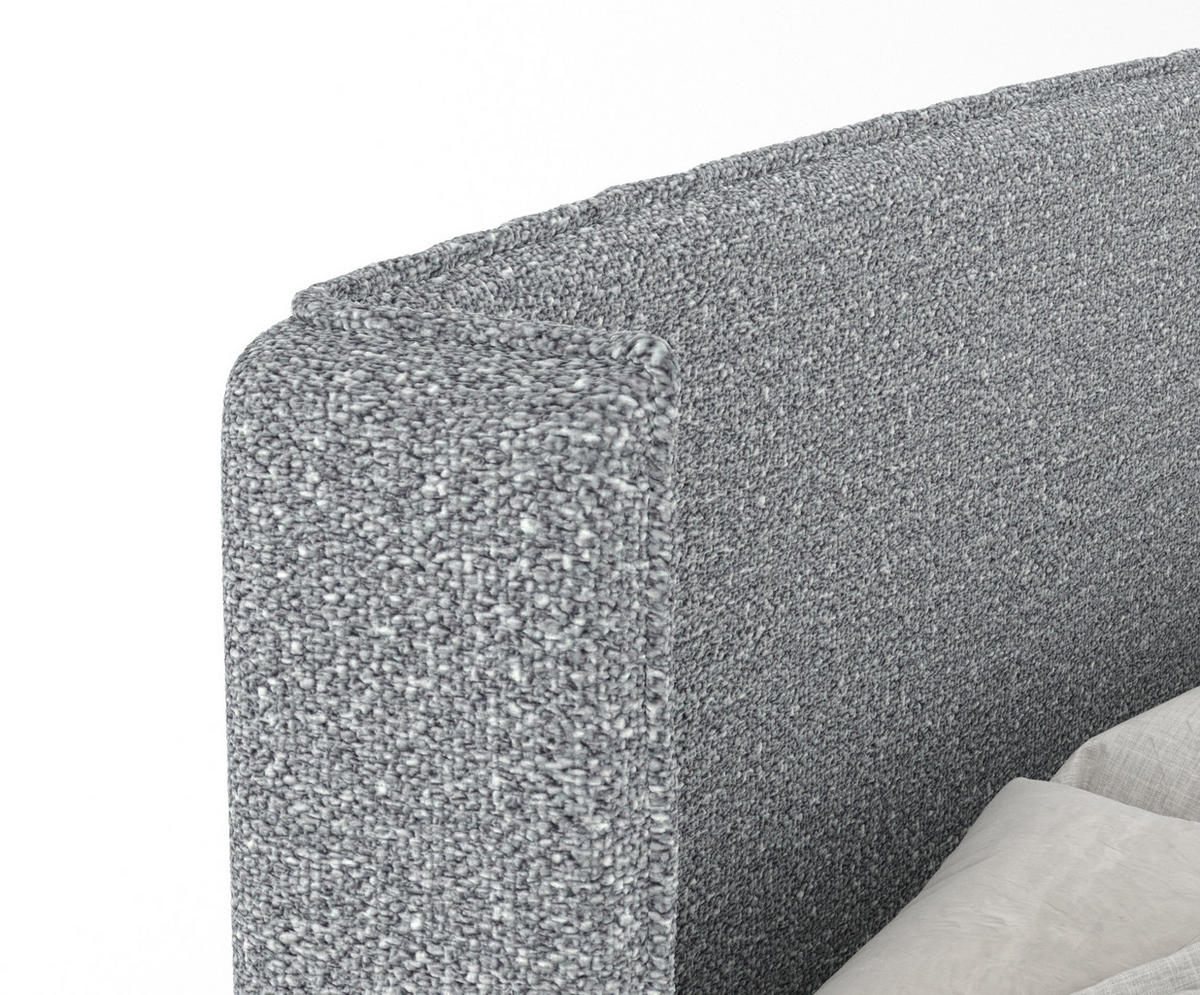 KONTINENTALBETT Ardis Beige Grau 160/200 cm mit Matratze und Topper - Naturfarben/Grau, Holz/Holzwerkstoff (160/200cm) - Maison de Reve