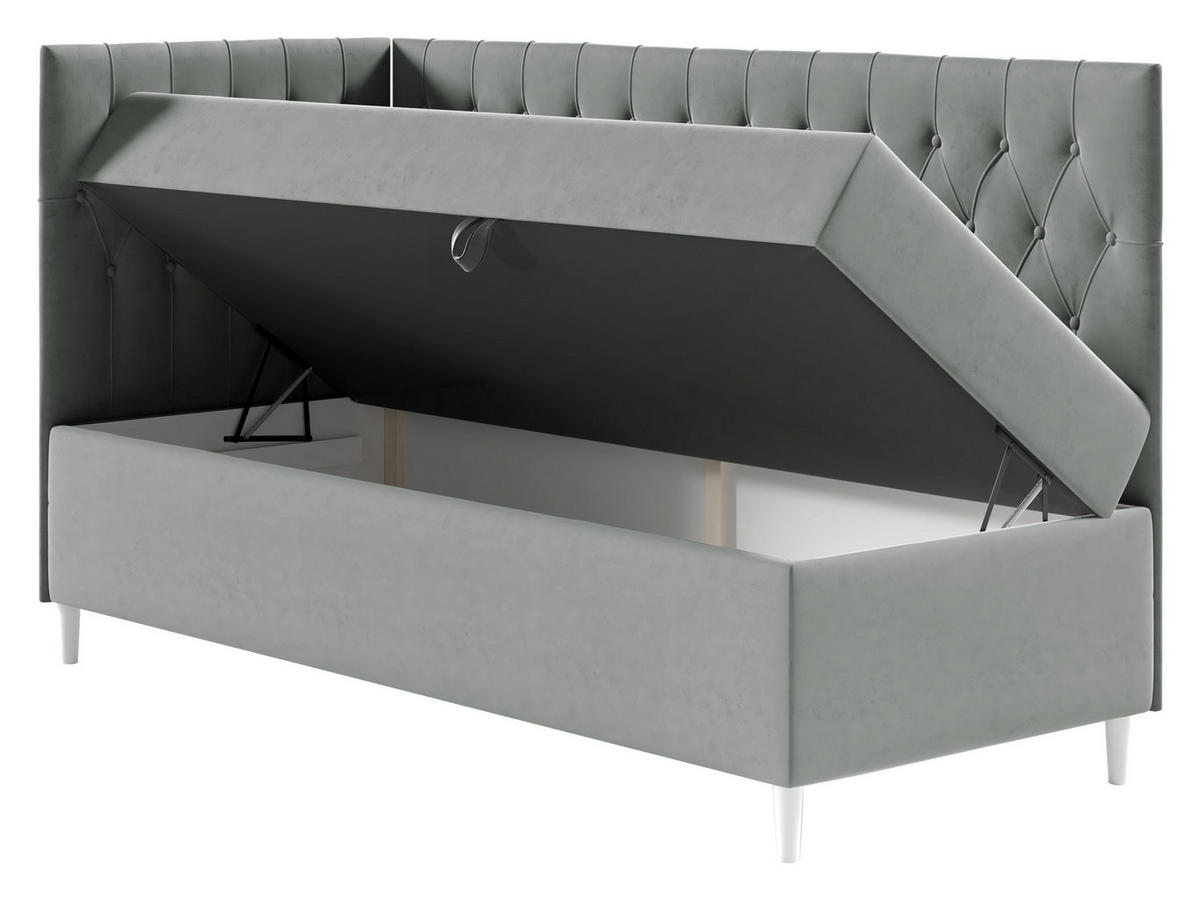 BOXBETT Filip Junior 3, Seite zum Öffnen des Bettkastens: Links - Gelb/Weiß, Holz (100/200cm) - MIRJAN24