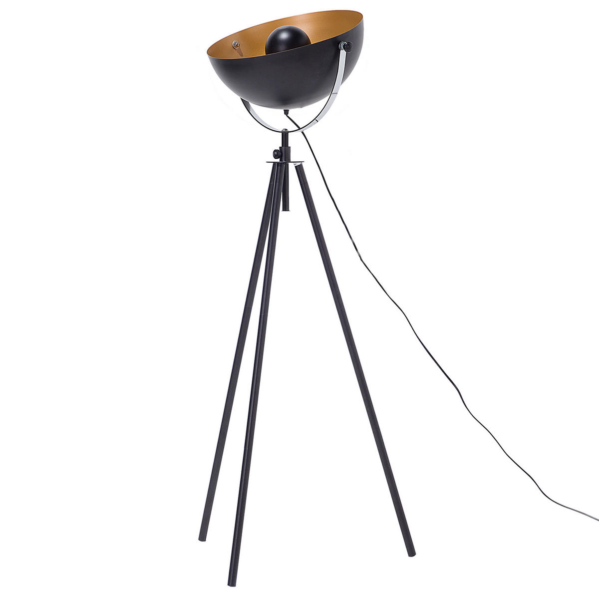 STEHLAMPE Thames 60/60/170 cm - Schwarz, Metall (60/60/170cm) - Beliani