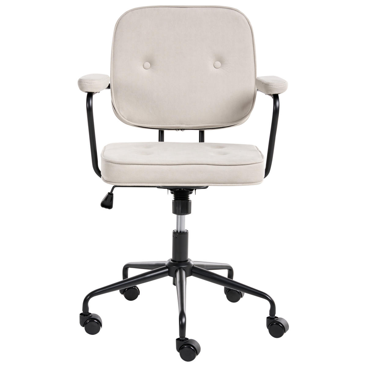 SCHREIBTISCHSTUHL Hellbeige Pawnee - Beige/Schwarz, Textil (62/88/43cm) - Beliani