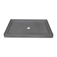 DUSCHTASSE - Beton - 121,5 x 81,5 x 9,5 cm - RIAZOS - Grau, Stein (121.5/9.5/81.5cm) - Vente-Unique