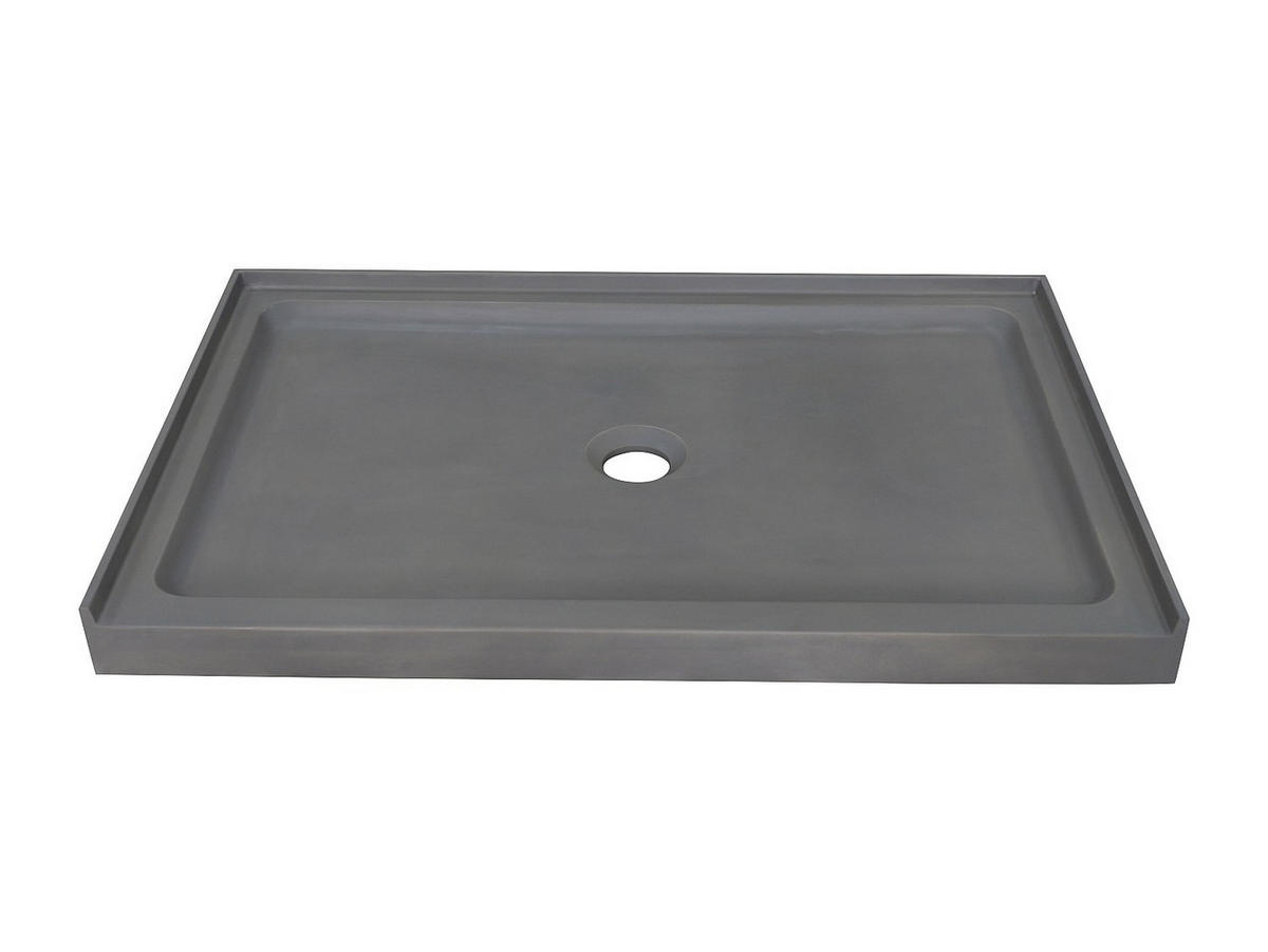 DUSCHTASSE - Beton - 121,5 x 81,5 x 9,5 cm - RIAZOS - Grau, Stein (121.5/9.5/81.5cm) - Vente-Unique