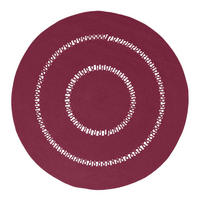TEPPICH geflochten rund mit Häkel-Muster 150 cm - Weinrot, Textil (150/150cm) - Homescapes