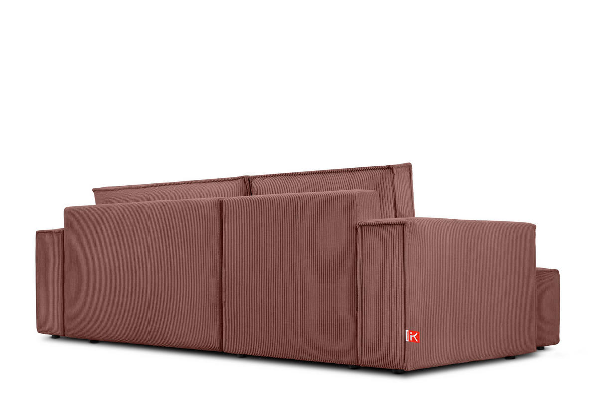 ECKSOFA-LINKS/RECHTS NAPI Schlaffunktion mit Cordbezug, Rosa - Pink/Schwarz, Textil (262/148cm) - KONSIMO®