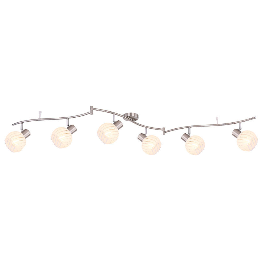 DECKENLEUCHTE Silber Matt Gemustert - Silberfarben, Glas (180/26/20cm) - Globo Lighting