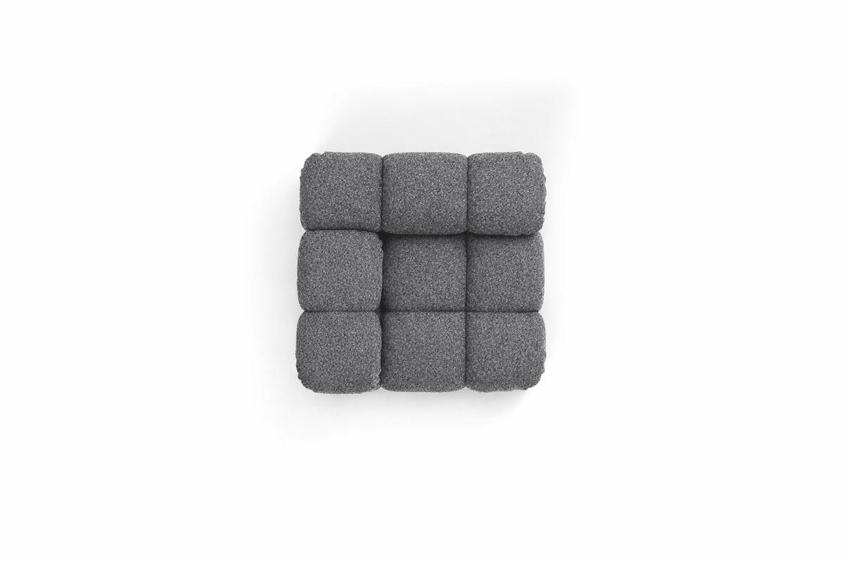 ECKMODUL, Für Modulares System, Stoff Abriamo, Dunkelgrau, Selia - Dunkelgrau, Holz (95/70/95cm) - Kaiser Möbel