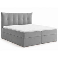 BOXSPRINGBETT PREMIUM 10, 140 x 200 cm, Bettkasten, H3, grau - Grau, Textil (140/200cm) - Labett