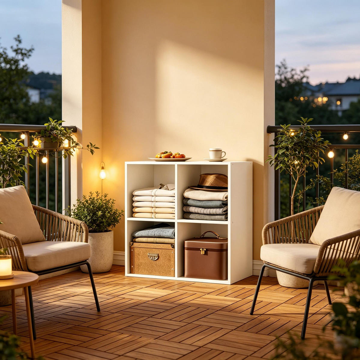 BÜCHERREGAL Weiß mit 4 offenen Fächern 59,6/29/59,8 cm - Weiß, Holzwerkstoff (60/60/29.5cm) - PANGIVO