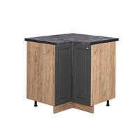 ECKUNTERSCHRANK Fame-Line Anthrazit-Gold 80.5 cm, AP Anthrazit - Honigeiche/Anthrazit, Holzwerkstoff (80.5/82/60cm) - Vicco