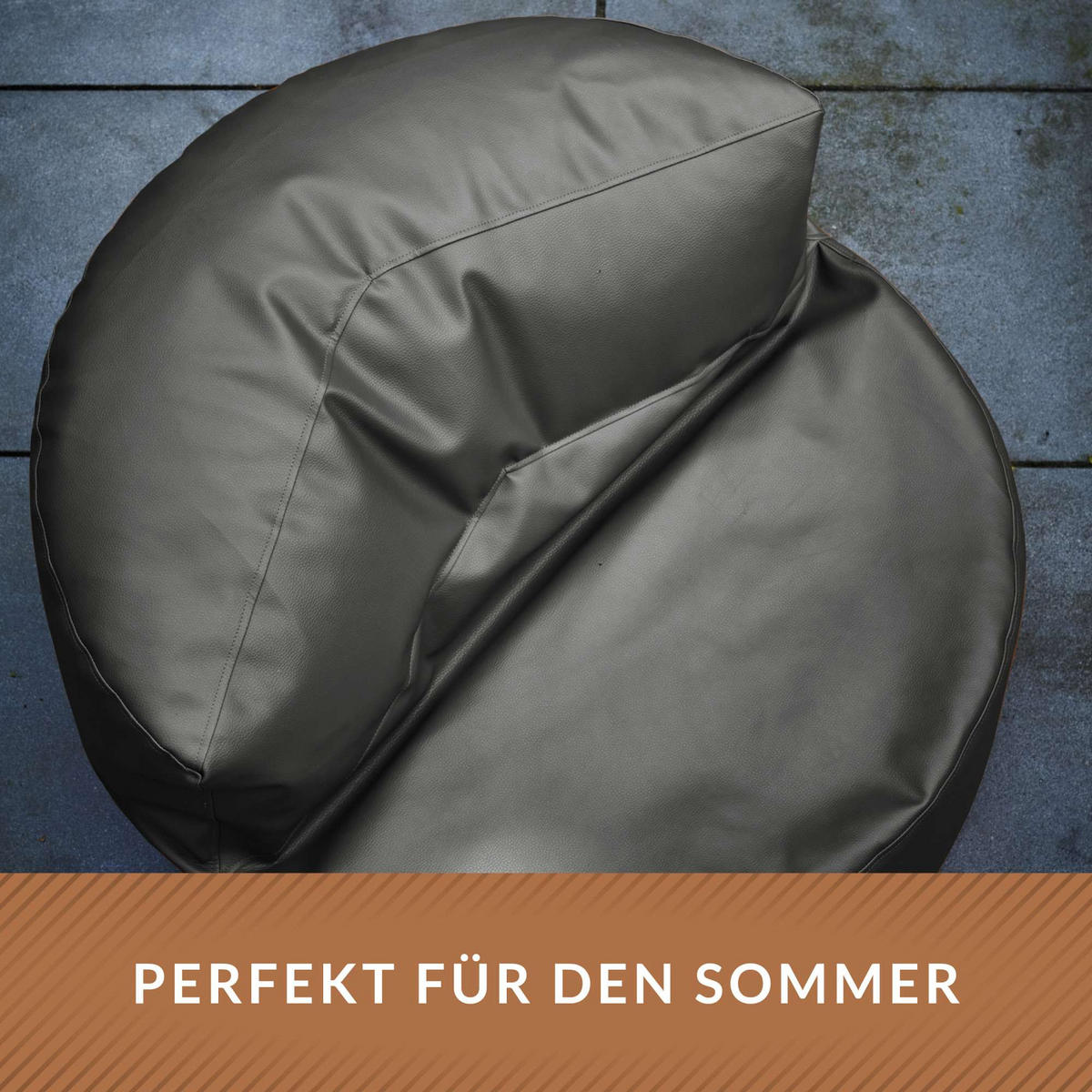 INDOOR LOUNGE SITZSACK Sofa Kunstleder - Dunkelblau, Textil (90/50/50cm) - Green Bean