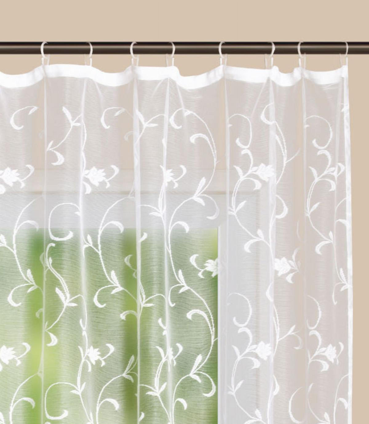 VORHANG BLUMENMUSTER HxB 245x300 cm Weiß - Weiß, Textil (300/245cm) - Gardinenbox
