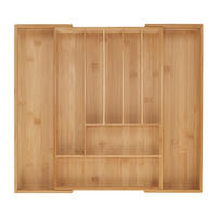 BESTECKKASTEN - Hellbraun, Holz/Kunststoff (50/5/45cm) - Relaxdays
