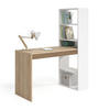 SCHREIBTISCH mit Regal - L120 cm - Eiche Bianco, Holzwerkstoff (120/53/144cm) - Calicosy