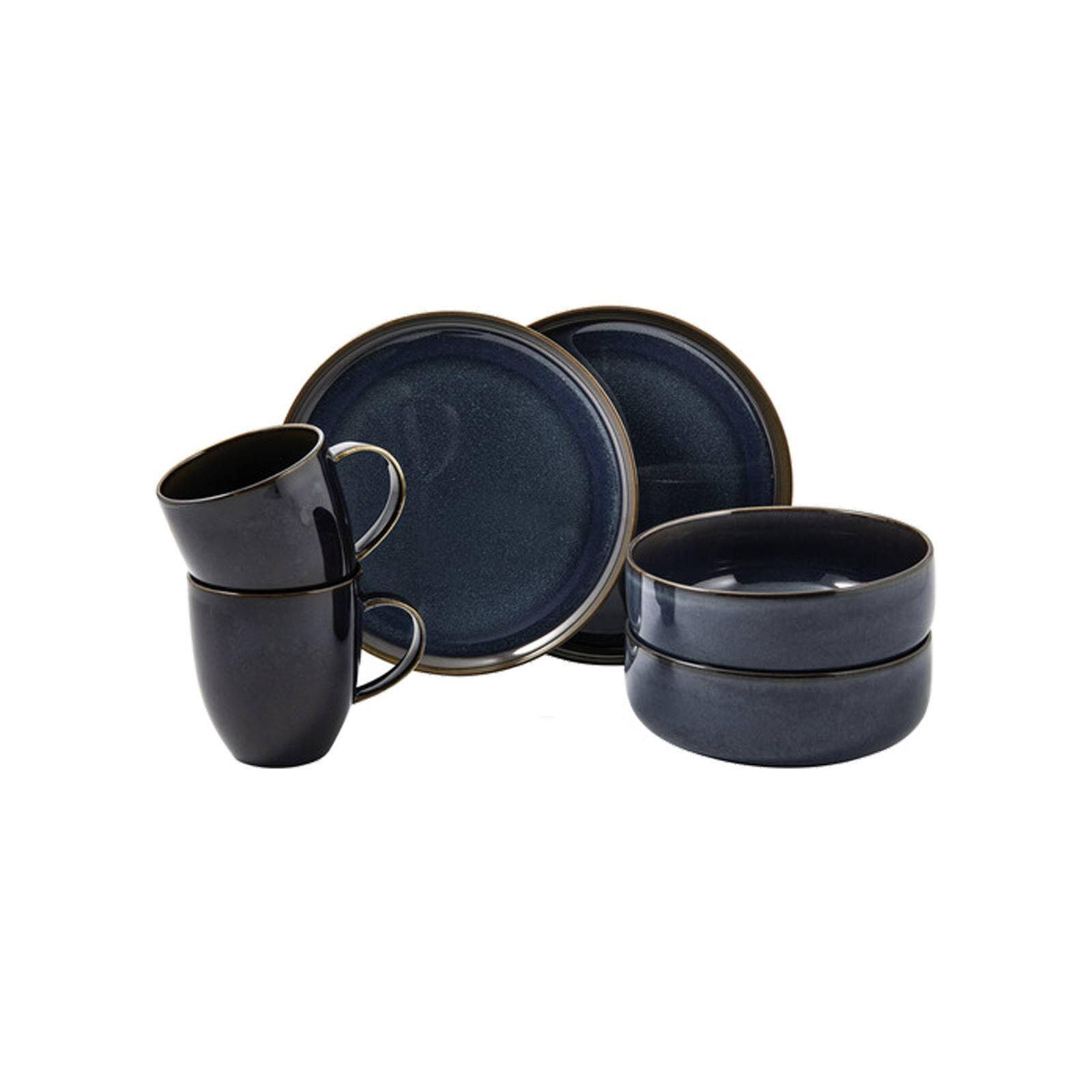 FRÜHSTÜCKS-SET Crafted Denim braun-blau 6er Set - Blau/Braun, Keramik (1/1/1cm) - like.Villeroy & Boch