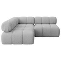 ECKSOFA modulares Sofa Samaro-L1 - 190x190x70 cm Hellgrau Bouclé - Hellgrau, Holzwerkstoff/Textil (190/190cm) - ALTDECOR