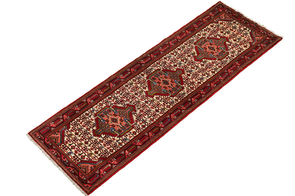 LÄUFER Orient handgeknüpft Assadabad Beige, Rot 289/85 cm Schurwolle - Beige/Rot, Textil (85/289cm) - Looma
