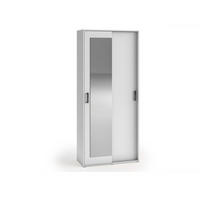 GARDEROBENSCHRANK Vanessa I 90 cm mit Spiegel, weiß - Weiß, Kunststoff (90/205/40cm) - Margaret Hadas24