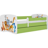 KINDERBETT Emily mit Schublade und Matratze, Grün 70x140 cm - Braun/Grün, Holzwerkstoff (140/70cm) - WFL GROUP