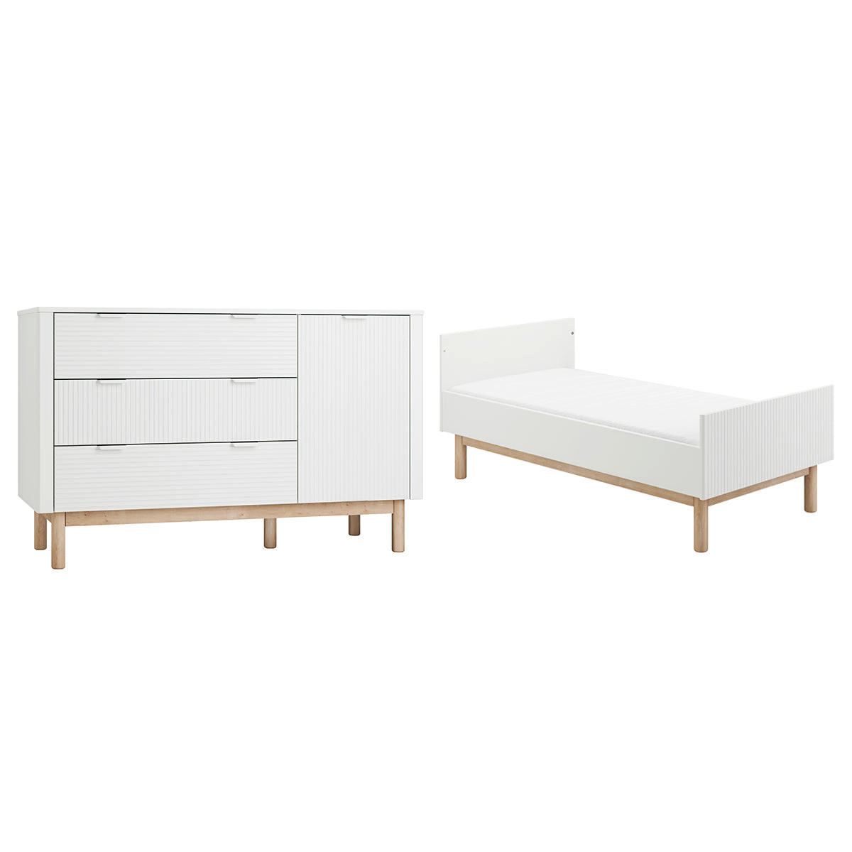 SOBA ZA BEBE 2-dijelniMiloo Bijeli - bijela, drvni materijal (143.5/87.5/75cm) - Petits-meubles