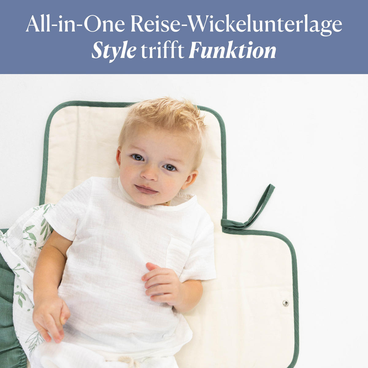 WICKELMATTE Mini Maven grün 35×74 - Olivgrün, Textil (35/74cm)