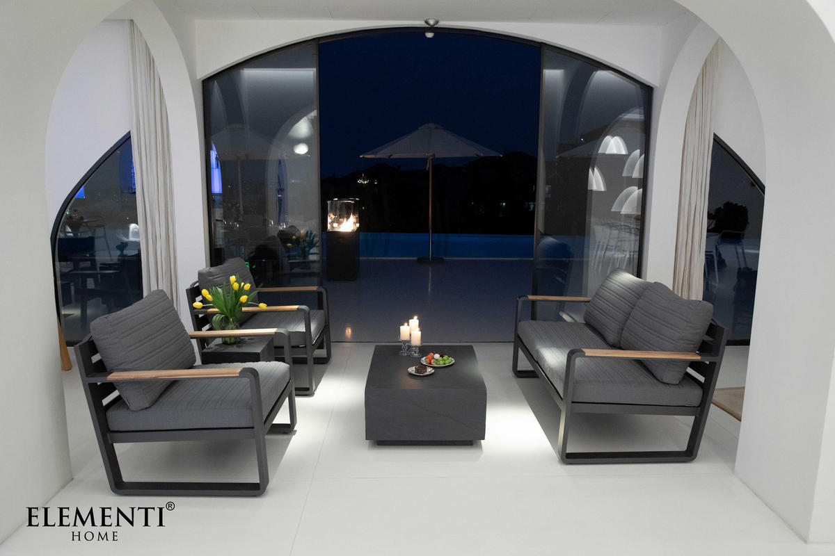 COUCHTISCH COLORADO aus GF-Beton Rechteck, Wetterbeständig, 86x66x36 cm - Dunkelgrau, Naturmaterialien (86/66/36cm) - Elementi